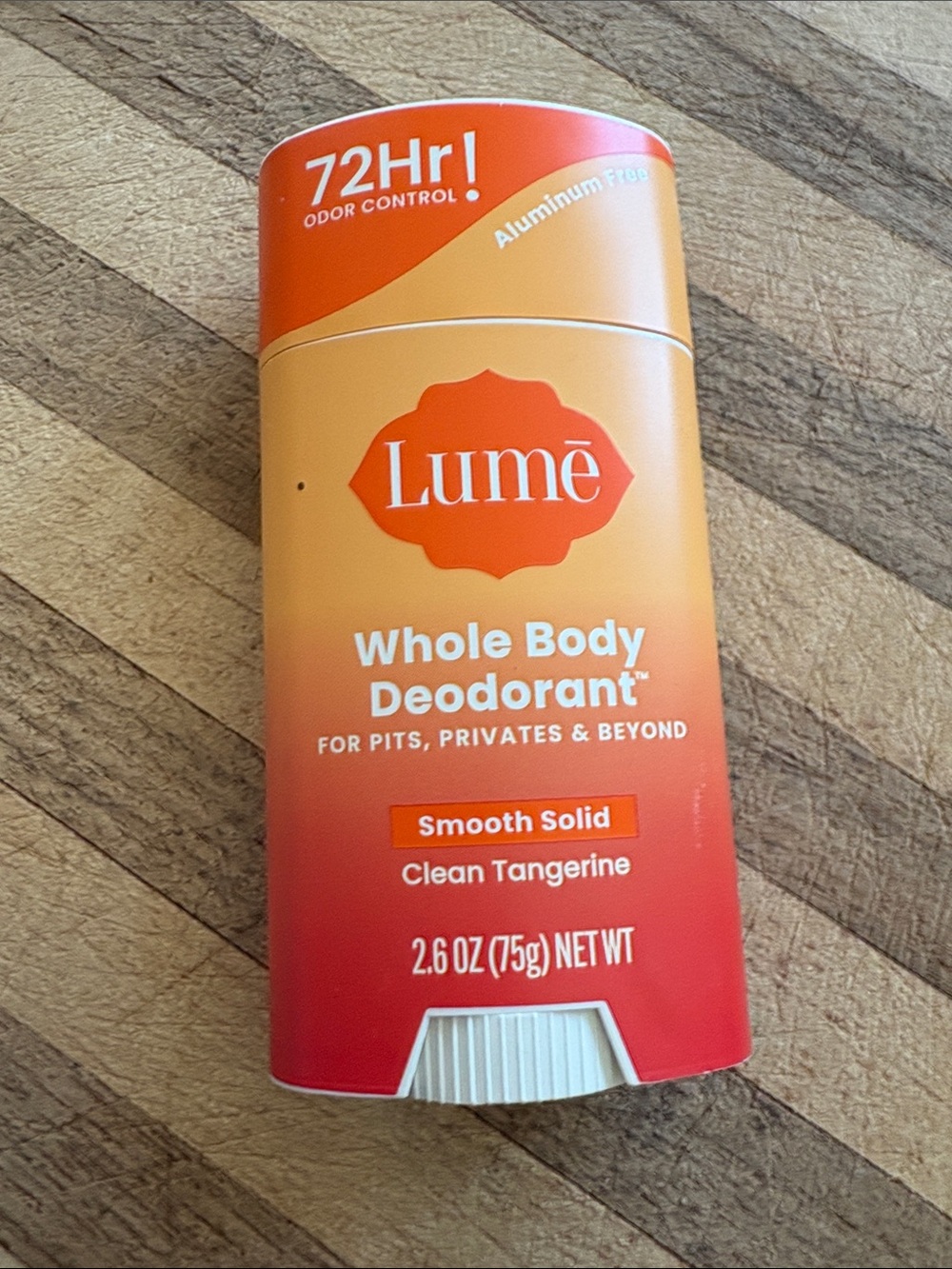 Lume Whole Body Deodorant Smooth Solid – Clean Tangerine aluminum free